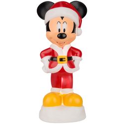 Disney LED Multicolored Mickey Mouse Santa Blow Mold Table Decor 14 in.