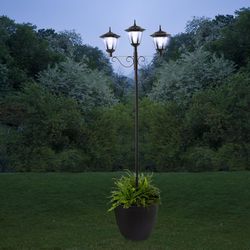 Glitzhome 20 lm Black LED Solar Lantern