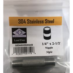 Smith-Cooper 1/4 in. MPT Stainless Steel 2-1/2 in. L Nipple