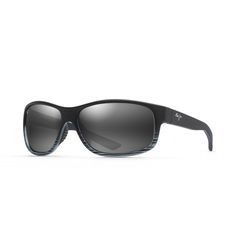 Maui Jim Kaiwi Channel Sunglasses Unisex Gray Black Stripe Frame Neutral Gray Lens Polarized