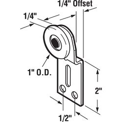 Prime-Line 1 in. D X 1/4 in. L Mill Plastic/Steel Wardrobe Door Roller Assembly 2 pk