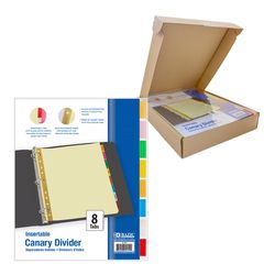 Bazic Products Canary Binder Dividers 1 pk
