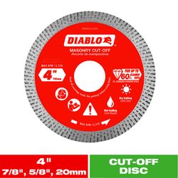 Diablo 4 in. D X 7/8 in. X .055 in. thick Diamond Masonry Cut-Off Disc 1 pk