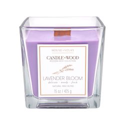 House of Velas Candlewood Purple Lavender Bloom Scent Candle 15 oz