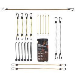 Keeper Assorted Bungee Cord Set 20 in. L X 0.374 in. 20 pk