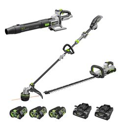 EGO Power+ 26 Hedge Trimmer HT2601, 16” LINE IQ String Trimmer ST1623T, and 880 CFM Leaf Blower Kit