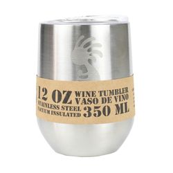 Aquapelli 12 oz Silver BPA Free Vacuum Insulated Wine Tumbler