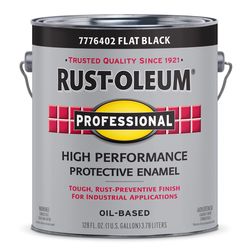 Rust-Oleum Professional Indoor and Outdoor Flat Black Oil-Based Enamel Protective Paint 1 gal