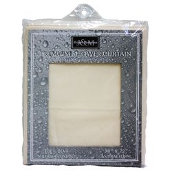 J & M Home Fashions 70 in. H X 72 in. W Cream Solid Shower Curtain PEVA
