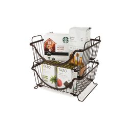 Spectrum Ashley 10.75 in. L X 12.8 in. W X 6.5 in. H Bronze Storage Basket