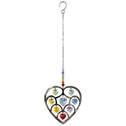 Woodstock Chimes Multicolored Acrylic/Glass/Metal 4 in. H Heart of Hearts Suncatcher