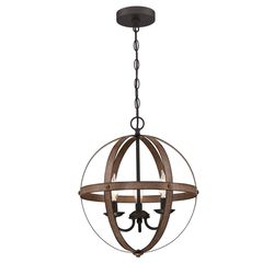 Westinghouse Stella Mira Barnwood Brown 3 lights Chandelier