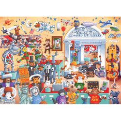 Cobble Hill Cats and Dogs Museum Jigsaw Puzzle Cardboard 350 pc