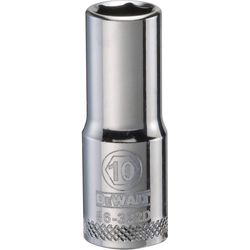 DeWalt 10 mm X 3/8 in. drive Metric 6 Point Deep Socket 1 pc