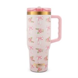 Yukon Outfitters Fit Forty 40 oz Flowers and Bows BPA Free Vacuum Insulated Tumbler
