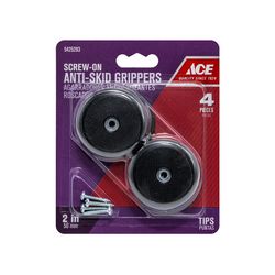 Ace Plastic Heavy Duty Anti-Skid Pad Black Round 2 in. W 4 pk