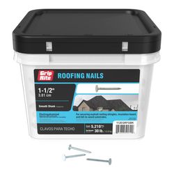 Grip-Rite 1-1/2 in. Roofing Electro-Galvanized Steel Nail Flat Head 30 lb