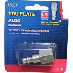 Tru-Flate Steel 1/4 in. I/M Style Plug 3/8 in. Female 1 pc