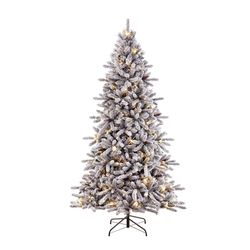 Puleo International 7-1/2 ft. Full Incandescent 400 ct Flocked Bennington Fir Christmas Tree
