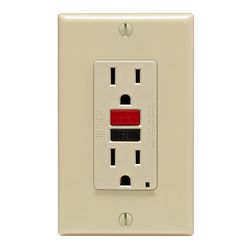 Leviton 15 amps 125 V Ivory GFCI Outlet 5-15R 1 pk