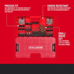 CRAFTSMAN Assorted Drill and Driver Bit Set Steel 140 pc