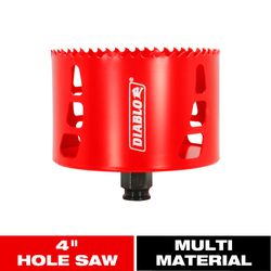 Diablo Snap-Lock Plus 4 in. Bi-Metal 2-3/8 in. L Hole Saw Arbor Included