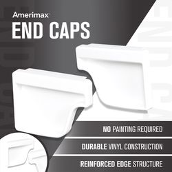 Amerimax 4.6 in. H X 2 in. W X 5 in. L White Vinyl K Gutter End Cap