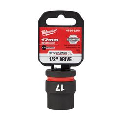 Milwaukee Shockwave 17 mm X 1/2 in. drive Metric/SAE 6 Point Standard Impact Socket 1 pc