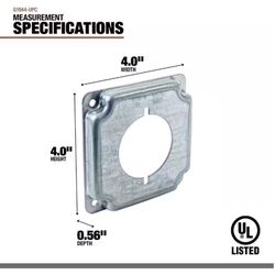 Southwire Square Steel 1 gang 30/50 Amp Receptacle Cover