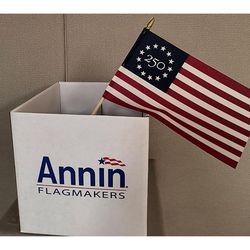 Annin Betsy 250 Patriotic Flag 8 in. H X 12 in. W X 0  L