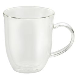 BonJour Clear Glass Latte Cup Insulated Mug 2 pk