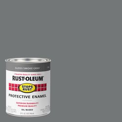 Rust-Oleum Stops Rust Gloss Smoke Gray Oil-Based Protective Paint Exterior and Interior 1 qt