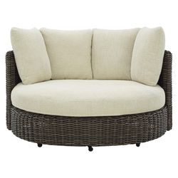 Signature Design by Ashley Kimora Dark Brown Aluminum Frame Curved Lounge Chair White