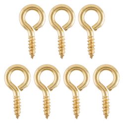 Ace 1/8 in. D X 1/2 in. L Polished Brass Screw Eye 5 lb. cap. 7 pk