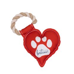 Pavilion Furever Pawsome For Dog Red/White Polyester Heart Squeak Dog Toy 9.5 1 pk