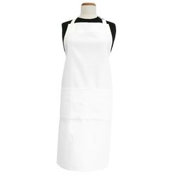 Ritz Royale 2 pocket White Cotton Solid Bibb Apron