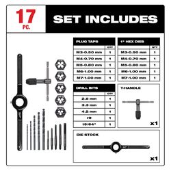 Milwaukee Hex Lok Metric Tap and Die Set