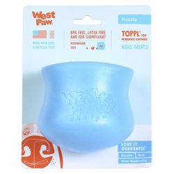 West Paw Zogoflex For Dog Blue Plastic Toppl Pet Toy Large 1 pk