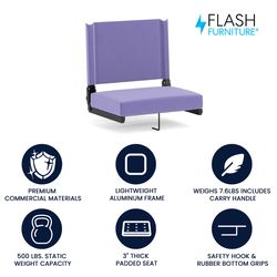 Flash Furniture Purple Fabric Stadium Chair