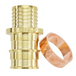 Apollo PEX-A 3/4 in. Expansion PEX in to X 3/4 in. D Barb Brass Coupling