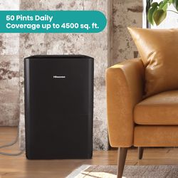 Hisense 4500 sq ft 50 pt Flat Panel Dehumidifier with Pump