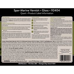 Old Masters Gloss Clear Oil-Based Marine Spar Varnish 1 qt