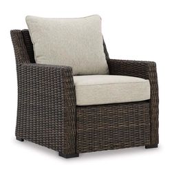 Signature Design by Ashley Brook Ranch Brown Aluminum Frame Sun Lounge Chair