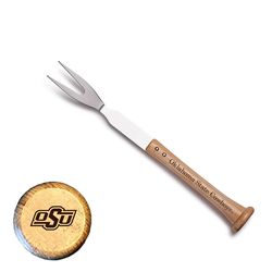 Baseball BBQ NCAA Stainless Steel Natural Grilling Fork 1 pk