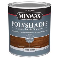 Minwax PolyShades Semi-Transparent Gloss Honey Oil-Based Stain/Polyurethane Finish 1 qt