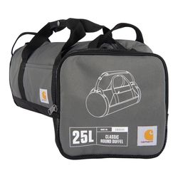 Carhartt Rain Defender Gray Classic Round Duffle Bag 11 in. H X 24 in. W