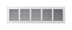 Tru Aire 6 in. H X 24 in. W 1-Way Powder Coat White Steel Baseboard Return Grille