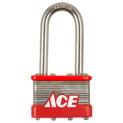 Ace 1-3/8 in. H X 1-3/4 in. W X 1 in. L Stainless Steel 4-Pin Cylinder Padlock