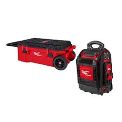 Milwaukee PACKOUT Rolling Tool Chest and PACKOUT Structured Backpack Kit