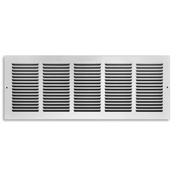 Tru Aire 8 in. H X 24 in. W 1-Way Powder Coat White Steel Return Air Grille
